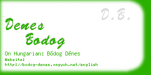 denes bodog business card
