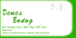 denes bodog business card